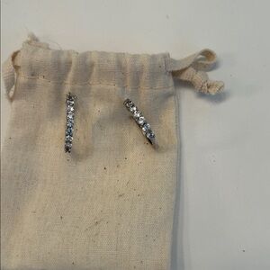 White sapphire hoop earrings